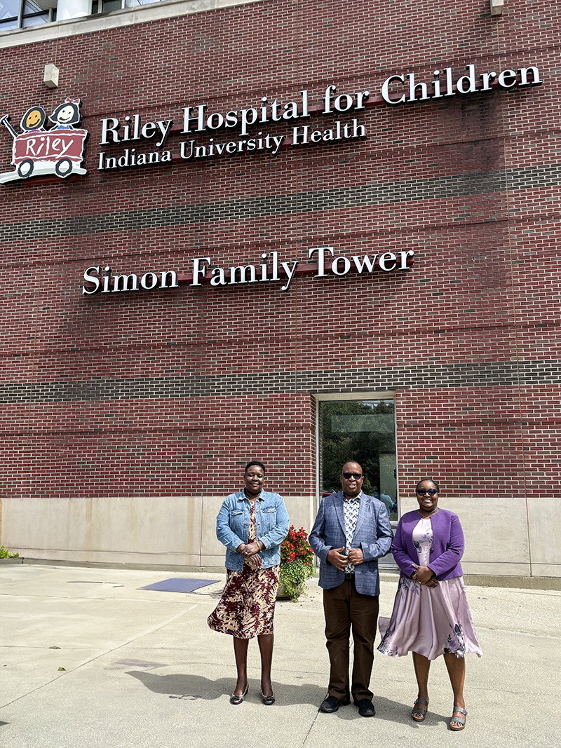 Kenyan leaders outside Riley Hospital